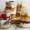 Lazy oatmeal with banana in a jar
